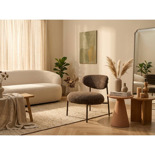 Adelia - Fauteuil - Tissu Texturé - Marron