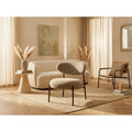 Adelia - Metal-Leg Armchair - Textured Fabric - Sand