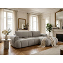 Yulin - Canapé D'Angle Convertible Avec Coffre - 4 Places - Tissu Bouclette - Gris Clair