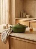 Oval Casserole Dish with Lid - Green