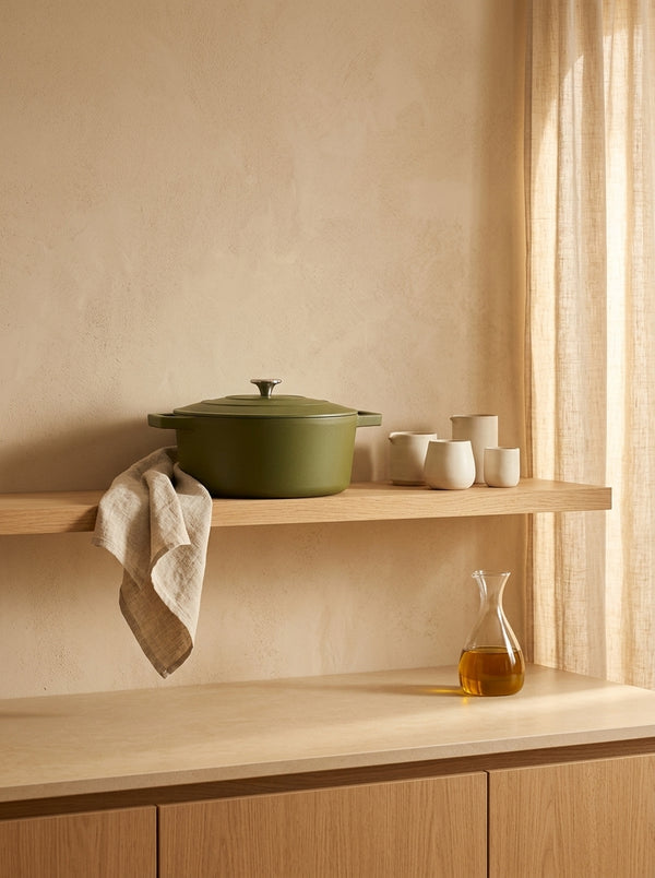Round Casserole Dish with Lid - Green