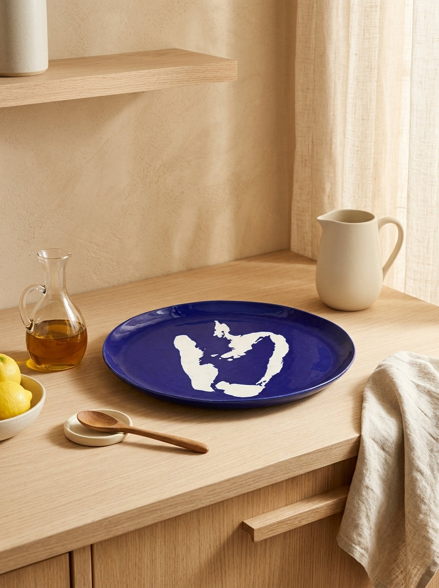 Feast - L Serving Dish - Dark Blue White - Ottolenghi