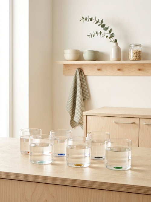 Olimpia - Set of 6 Ring Glasses - Borosilicate Glass - 350ml