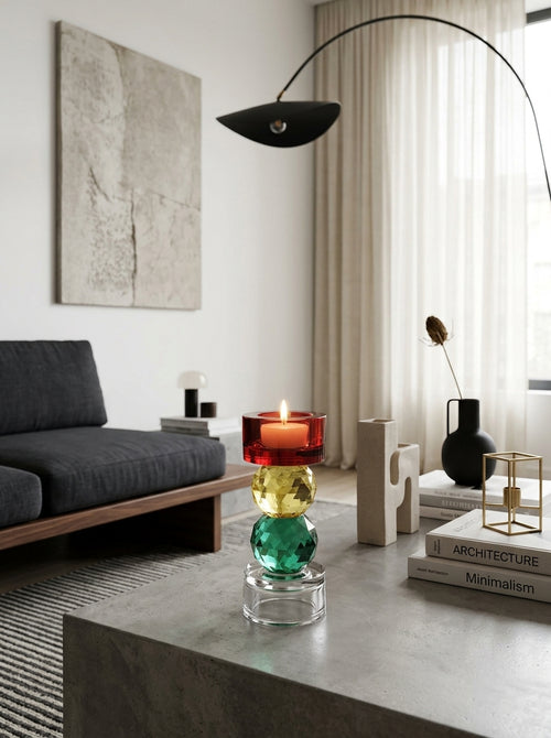 Anversa - Diamond Effect Candle Holder - Borosilicate Glass