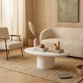 Luna - Table Basse Organique - Fibre De Ciment - Blanc