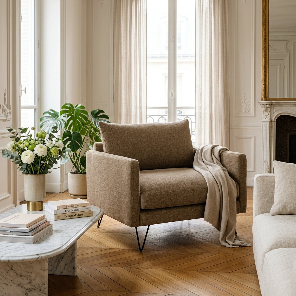 Villabon - XL Armchair - Fabric - Flecked Caramel