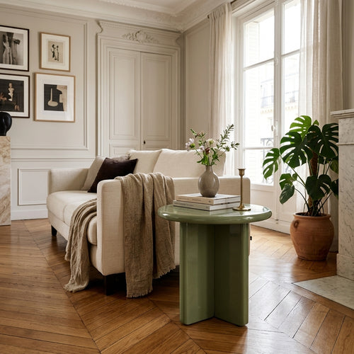 Paloma - Table D'appoint Ronde - Bois Laqué - Vert