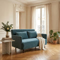 Belushi - 2-Seater Sofa Bed - Velvet - Teal Blue