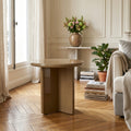 Paloma - Round Side Table - Lacquered Wood - Brown