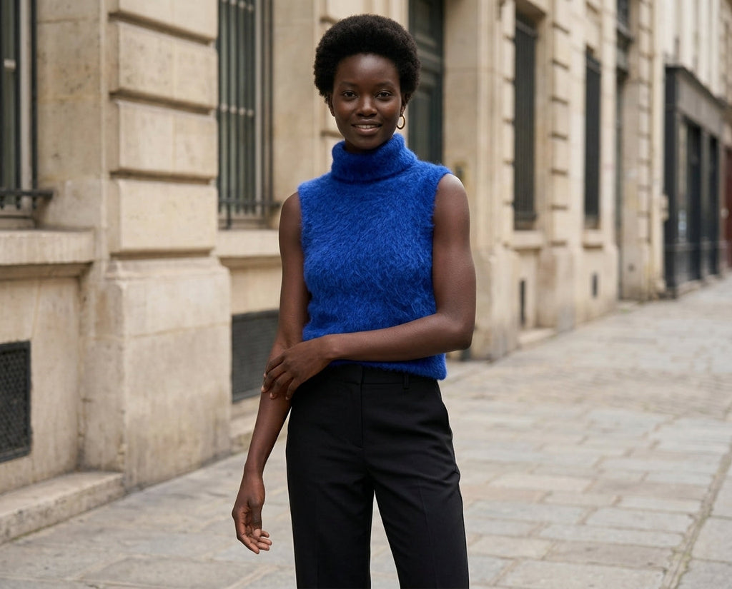 Top St Eden En Mohair Mélangé - Bleu