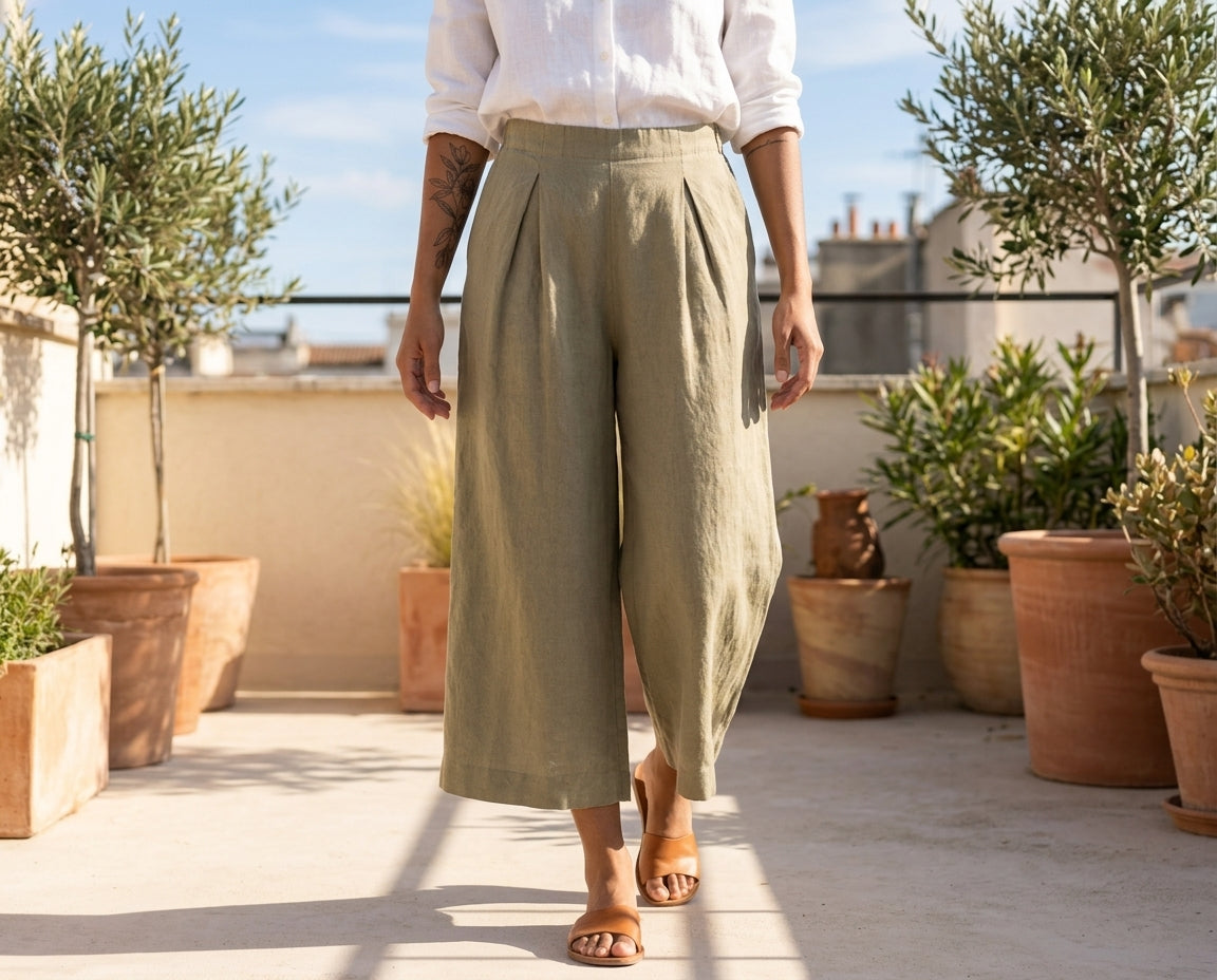 Leinenhose Es Isabel - Khaki