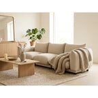 Jeanne - Sofá Modular - 3 Plazas - Terciopelo Texturizado - Beige