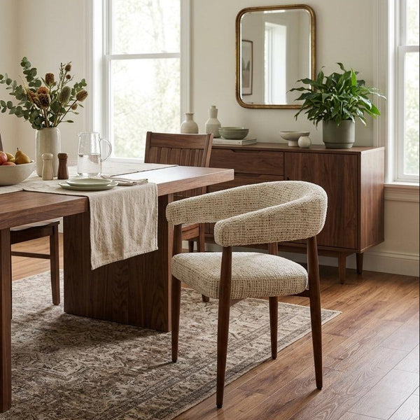 Nour - Armchair - Speckled Fabric - Beige
