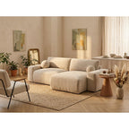 Constance - Sofá Rinconero Reversible - Con Arcón - 4 Plazas - Terciopelo Texturizado - Beige