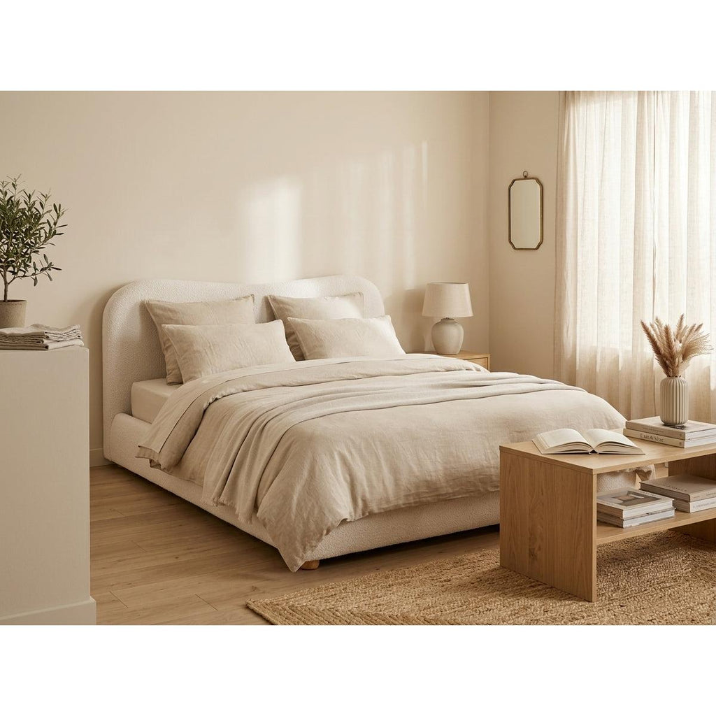 Hugo - Cama Canapé - 200 Cm - Tejido Borreguito - Beis