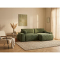 Constance - Sofá Rinconero Reversible - Con Arcón - 4 Plazas - Terciopelo Texturizado - Verde