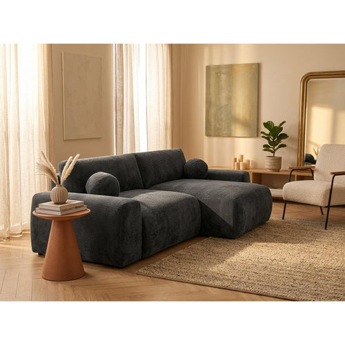 Constance - Canapé D'Angle Réversible - Avec Coffre - 4 Places - Velours - Gris