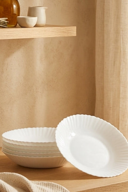 Bloom - 6 Assiettes Creuses - Blanc - 20Cm - Luminarc
