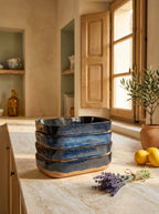La Nouvelle Table - 4 Assiettes Creuses N°5 L - Bleu Foncé - Merci