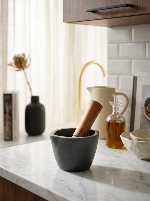 X-Plosion® Cast Iron Mortar, Mini - Black
