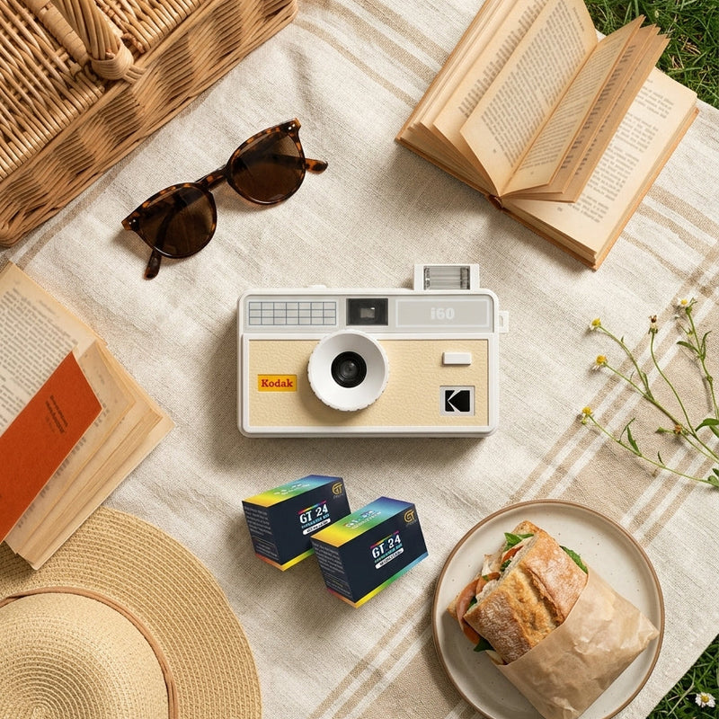 Appareil Photo Argentique - I60 - Blanc & Beige - 2 Pellicules Couleur Offertes - Kodak