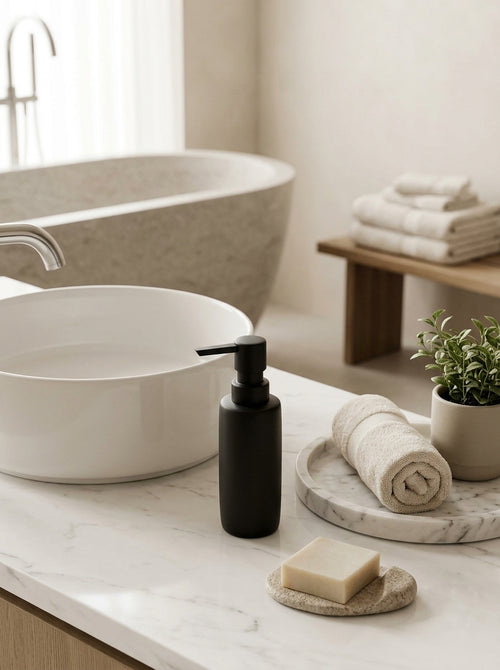 Fain - Distributeur De Savon - Porcelaine - Noir