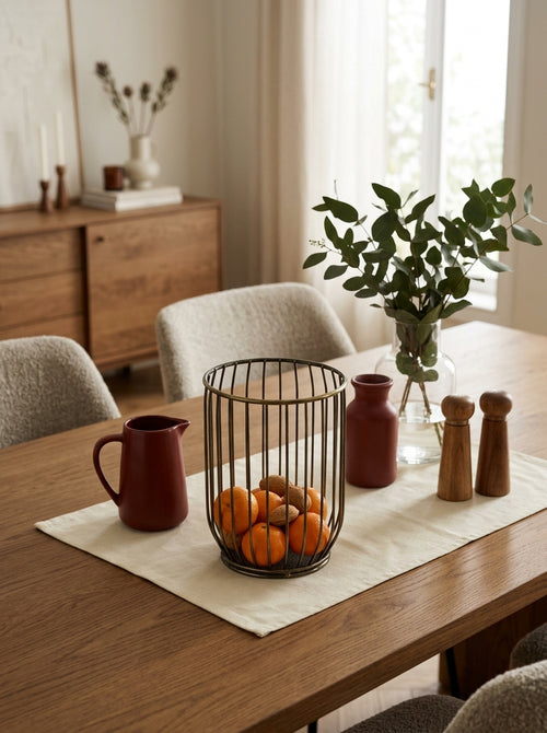 Loft - Panier Métallique Doré/Noir - Métal - Or