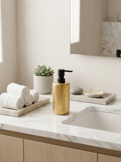 Fain - Distributeur De Savon - Porcelaine - Or