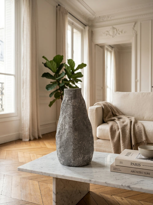 Cave - Vase Anthracite - Grès - Gris
