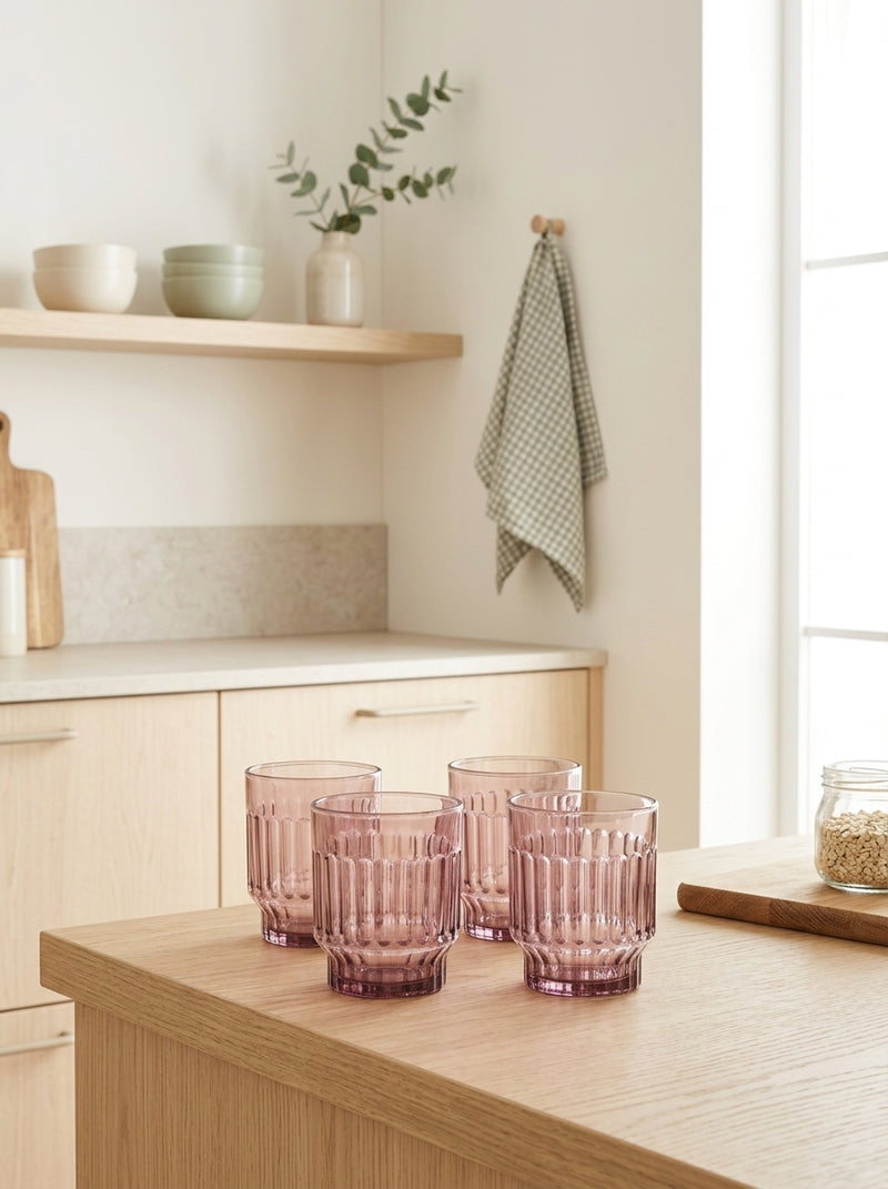 Tone - Set De 4 Verres - Verre - Rose