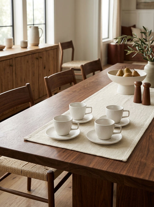 Mielo - Set De 4 Tasses À Moka - Grès - Blanc