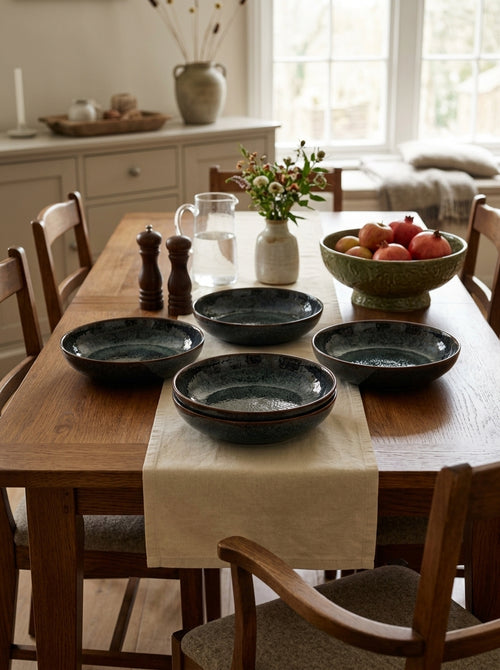 Mielo - Set De 4 Assiettes Creuses - Grès - Bleu/Vert