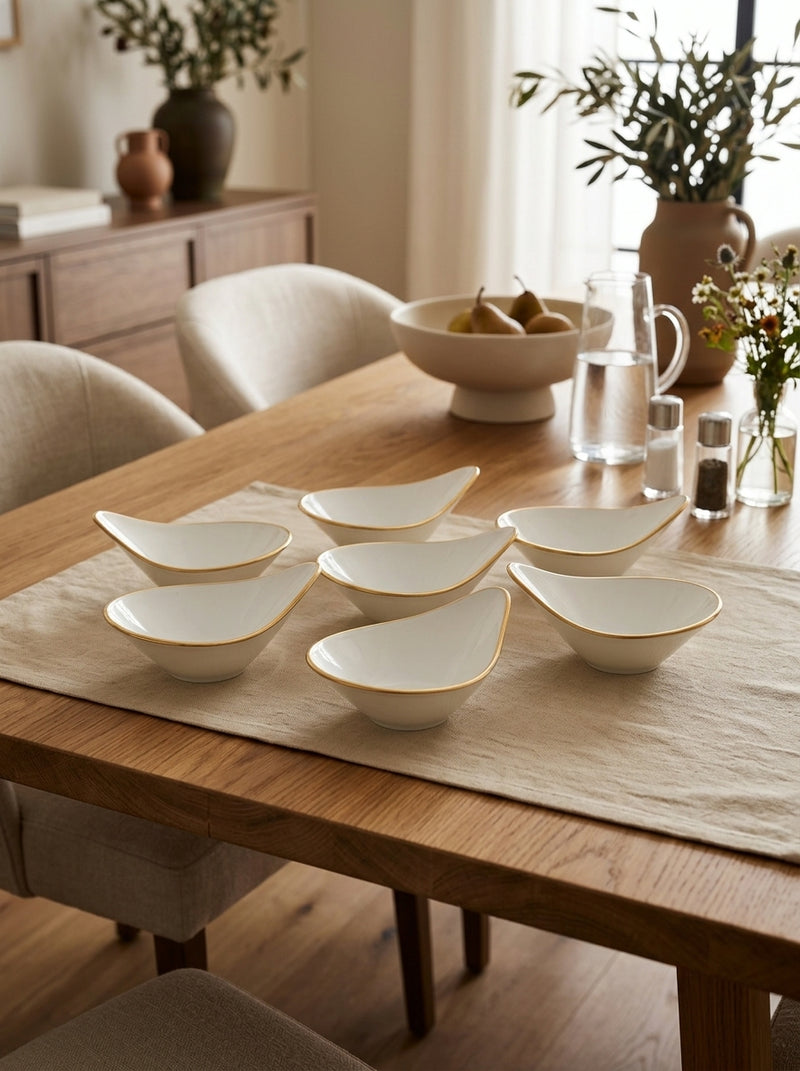 Glint - Set De 6 Bols - Verre - Blanc