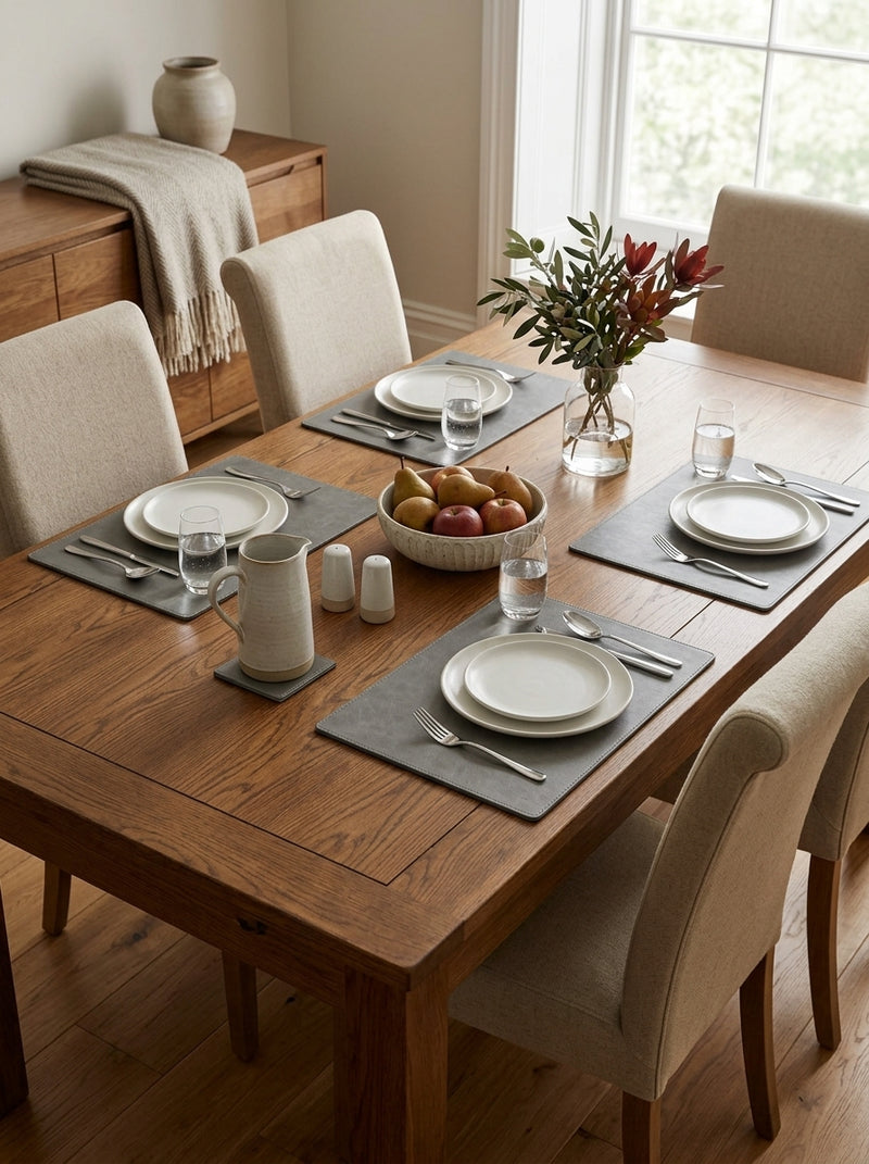 Tabletop - Set De 4 Sets De Table - Simili Cuir - Gris