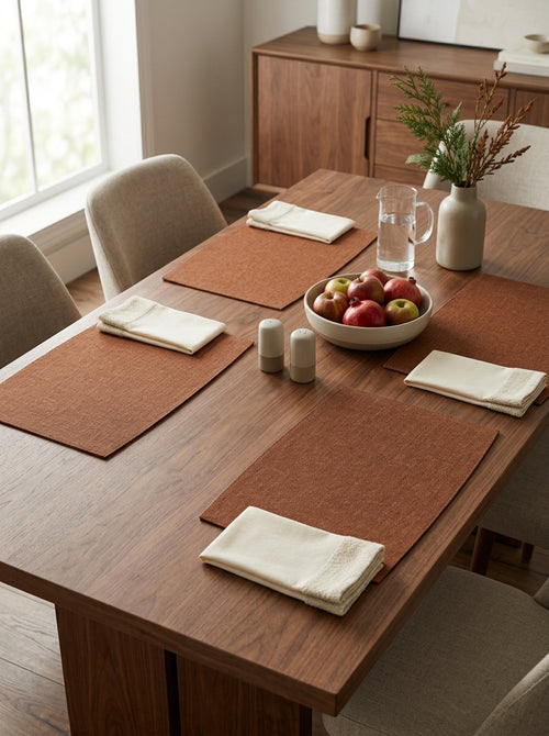 Dinner - Set De 4 Sets De Table - Plastique - Cognac