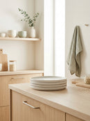 Curvy - Set De 4 Assiettes Plates - Grès - Perle
