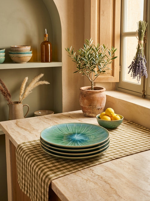 Eclipse - Set De 4 Assiettes Plates - Grès - Turquoise