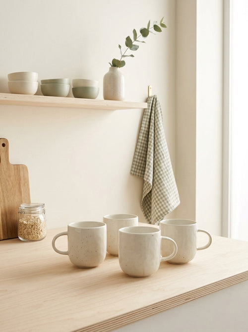 Studio Urban - Set De 4 Chopes - Porcelaine - Blanc Cassé