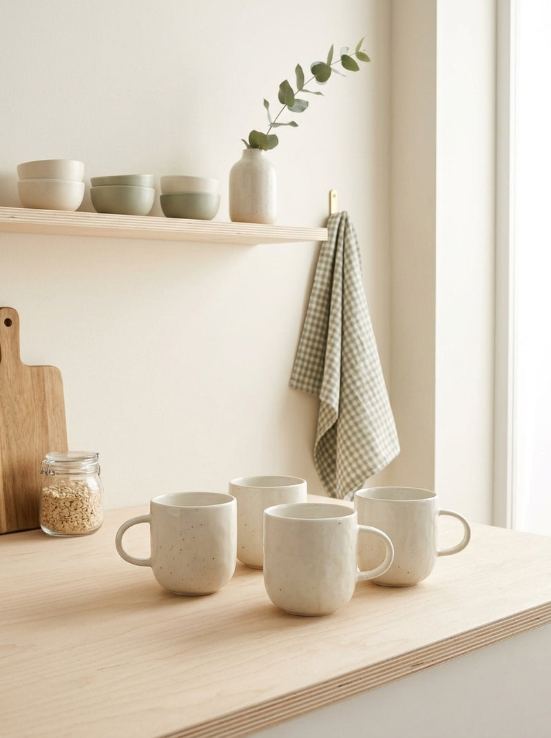 Studio Urban - Set De 4 Chopes - Porcelaine - Blanc Cassé