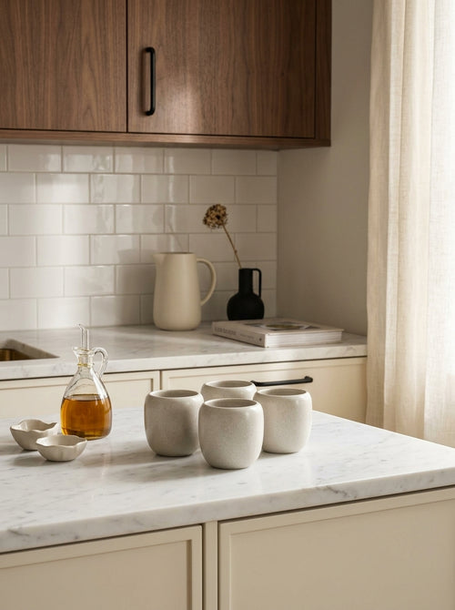 Mochi - Set De 4 Tasses - Grès - Beige