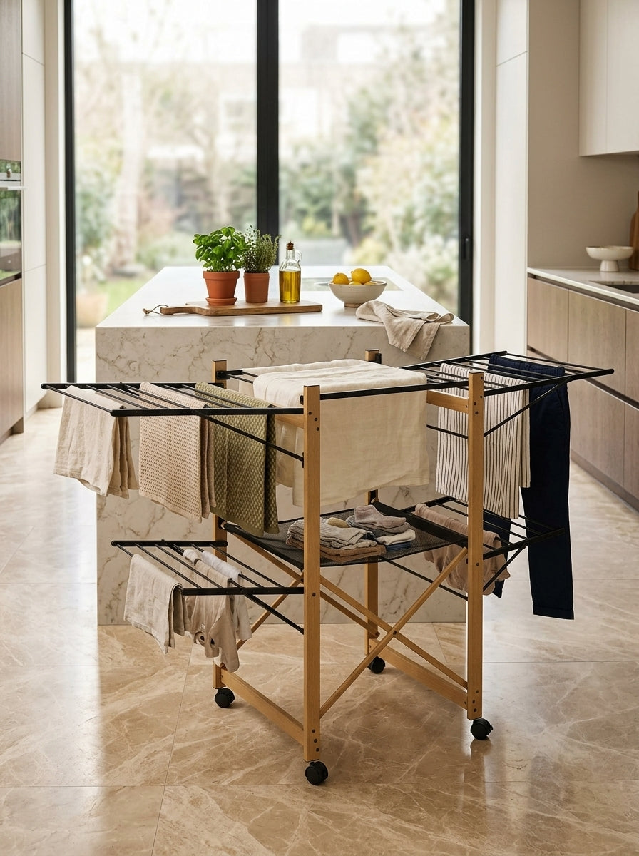 Ushuaia Foldable Laundry Drying Rack - 28M - Wood