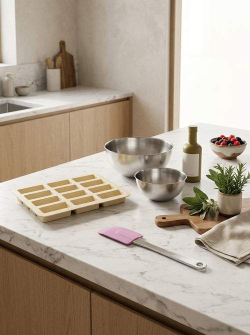 Zenker - Set De 4 Ustensiles De Pâtisserie Moule À Gâteaux Bol Et Spatule Zenker Sweet Sensation - Beige|Lila|Inox