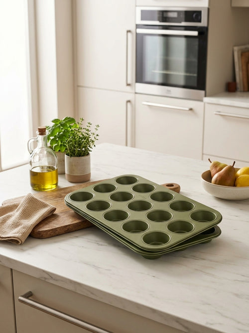 Zenker - Lot De 2 Moules À Gâteaux 38,5/26,5 Cm En Acier Zenker Green Vision - Vert