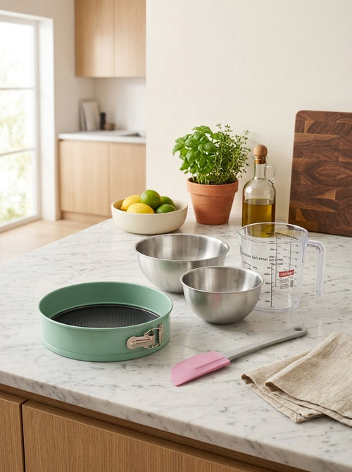 Zenker - Set De 5 Ustensiles De Pâtisserie Moule À Gâteaux Bol Spatule Pâtisserie Et Verre Doseur Divers Divers Zenker Divers - Vert|Noir