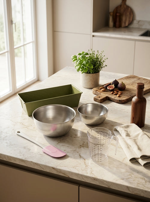 Zenker - Set De 5 Ustensiles De Pâtisserie Moule À Gâteaux Bol Spatule Et Verre Doseur Zenker Green Vision - Vert
