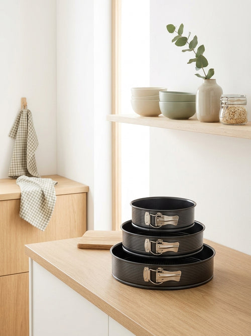 Zenker - Set De 3 Moules À Charnière Ronds De 20 Cm 24 Cm Et 28 Cm Zenker Black Metallic - Noir