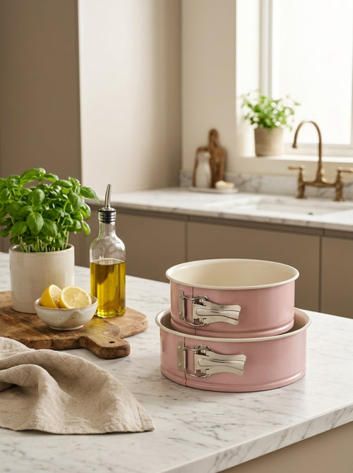 Dr Oetker - Ensemble De 2 Moules À Manqué À Charnière 18 Et 20 Cm Dr. Oetker Rétro - Rose
