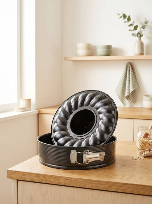 Zenker - Moule À Manqué Et Savarin Double Fond 28 Cm Zenker Black Metallic - Noir