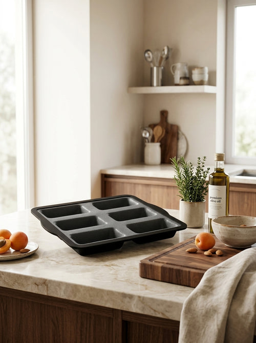 Zenker - Moule 6 Financiers 26 X 22 Cm Zenker Silicone Fibre De Verre - Noir|Gris