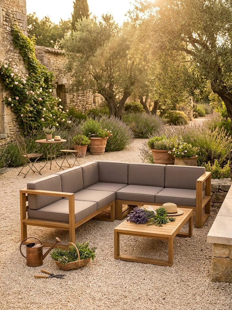 Kim - Salon De Jardin - Taupe/Marron
